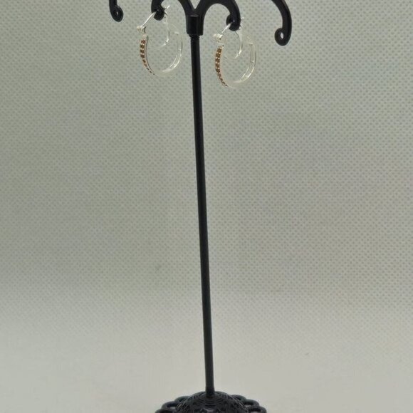 Red Garnet Hinged Hoop‎ Earrings NWOT - Picture 2 of 6